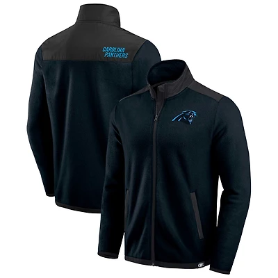 Men's Darius Rucker Collection by Fanatics Black Carolina Panthers Color Block Polar Fleece Full-Zip Jacket