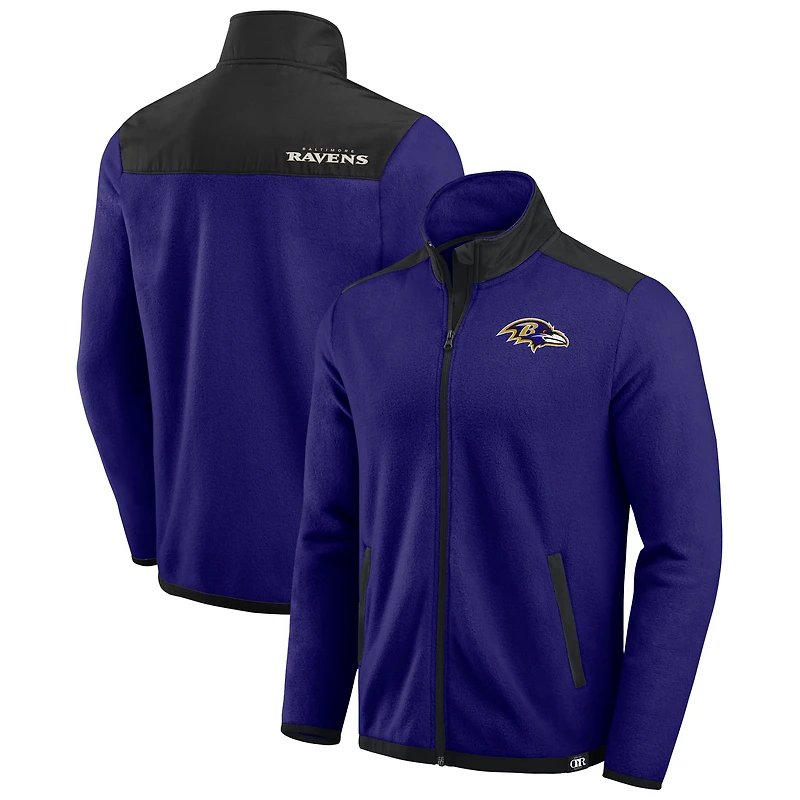 Men's Darius Rucker Collection by Fanatics Purple Baltimore Ravens Color Block Polar Fleece Full-Zip Jacket