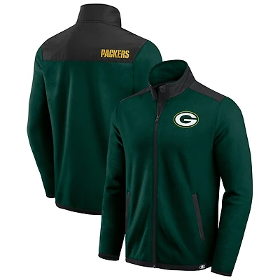 Men's Darius Rucker Collection by Fanatics Green Green Bay Packers Color Block Polar Fleece Full-Zip Jacket