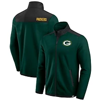 Men's Darius Rucker Collection by Fanatics Green Green Bay Packers Color Block Polar Fleece Full-Zip Jacket