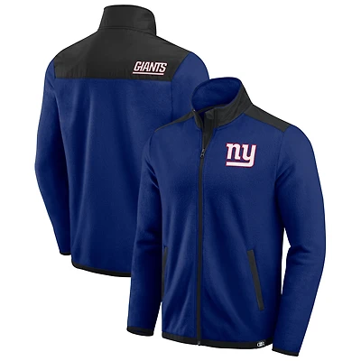 Men's Darius Rucker Collection by Fanatics Royal New York Giants Color Block Polar Fleece Full-Zip Jacket