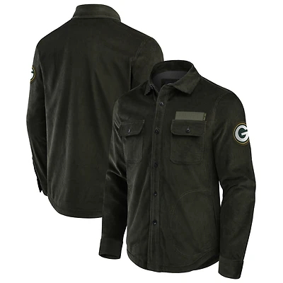 Men's Darius Rucker Collection by Fanatics Dark Green Green Bay Packers Corduroy Full-Button Shacket