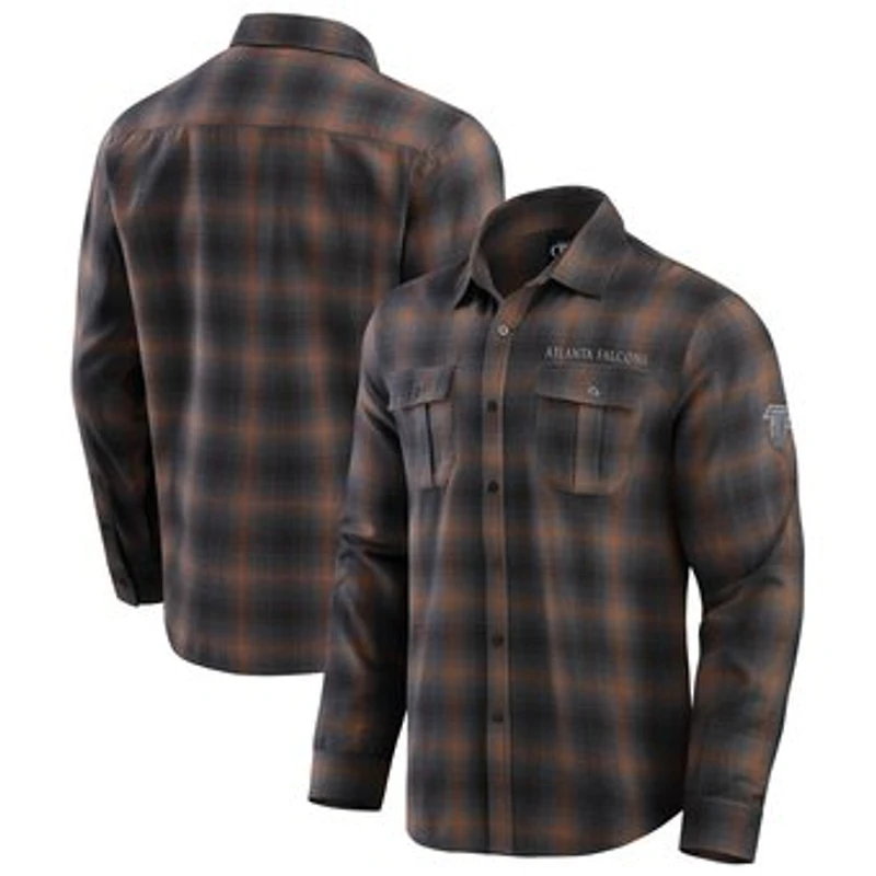 Men's Darius Rucker Collection by Fanatics Charcoal Atlanta Falcons Classic Flannel Long Sleeve Button-Up Shirt