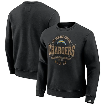 Men's Darius Rucker Collection by Fanatics Black Los Angeles Chargers Vintage Pullover Sweatshirt