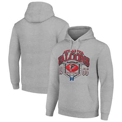 Men's Starter Heather Gray Atlanta Falcons 80s Retro Pullover Hoodie