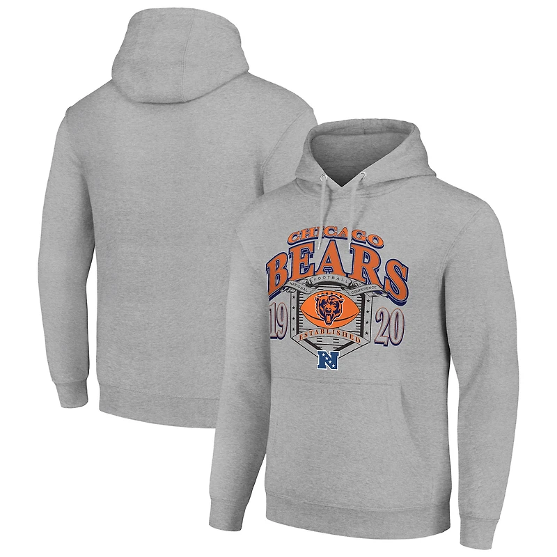 Men's Starter Heather Gray Chicago Bears 80s Retro Pullover Hoodie