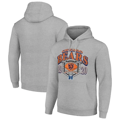 Men's Starter Heather Gray Chicago Bears 80s Retro Pullover Hoodie
