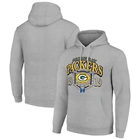 Men's Starter Heather Gray Green Bay Packers 80s Retro Pullover Hoodie