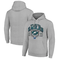 Men's Starter Heather Gray Philadelphia Eagles 80s Retro Pullover Hoodie