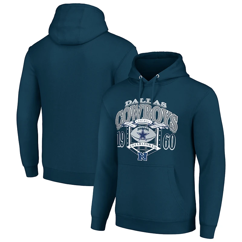 Men's Starter Navy Dallas Cowboys 80s Retro Pullover Hoodie