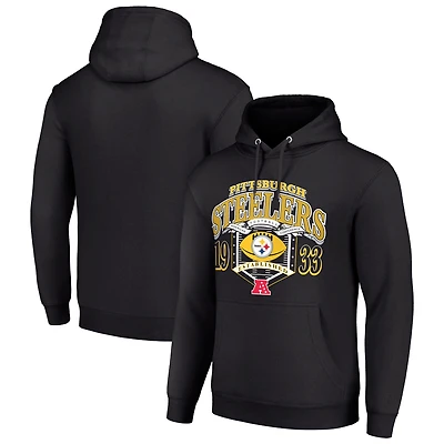 Men's Starter Black Pittsburgh Steelers 80s Retro Pullover Hoodie