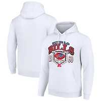 Men's Starter White Buffalo Bills 80s Retro Pullover Hoodie
