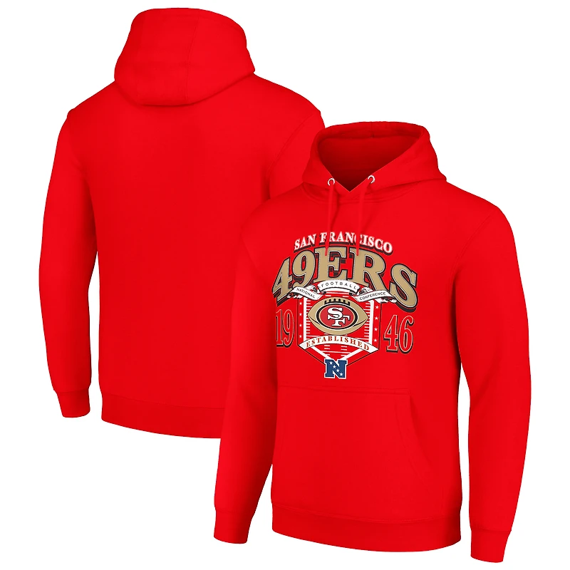 Men's Starter Scarlet San Francisco 49ers 80s Retro Pullover Hoodie