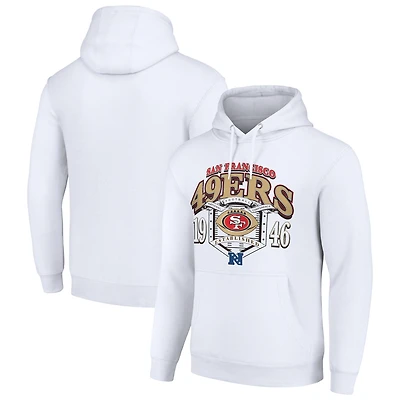 Men's Starter White San Francisco 49ers 80s Retro Pullover Hoodie