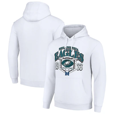 Men's Starter White Philadelphia Eagles 80s Retro Pullover Hoodie