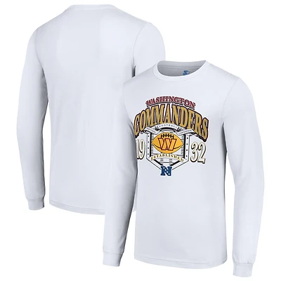 Men's Starter White Washington Commanders Retro Long Sleeve Graphic T-Shirt