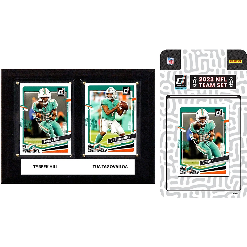 Miami Dolphins 6" x 8" Player Plaque & 2023 Team Trading Card Set