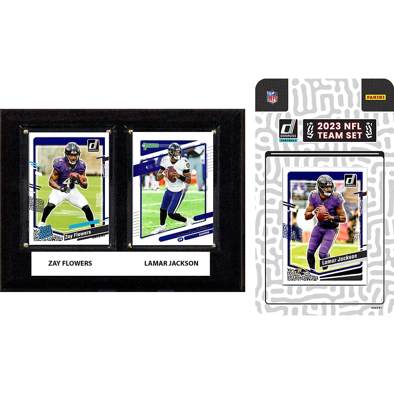 Baltimore Ravens 6" x 8" Player Plaque & 2023 Team Trading Card Set