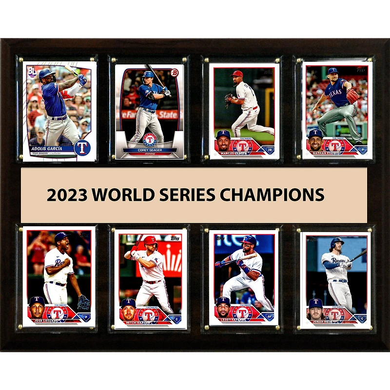 Texas Rangers 2023 World Series Champions 12" x 15" Trading Card Plaque
