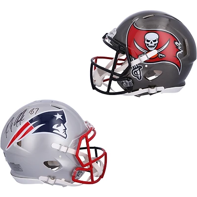 Tom Brady & Rob Gronkowski New England Patriots & Tampa Bay Buccaneers Autographed Half & Half Riddell Speed Authentic Helmet