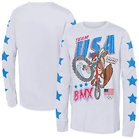 Youth Tasmanian Devil White Team USA Looney Tunes BMX T-Shirt