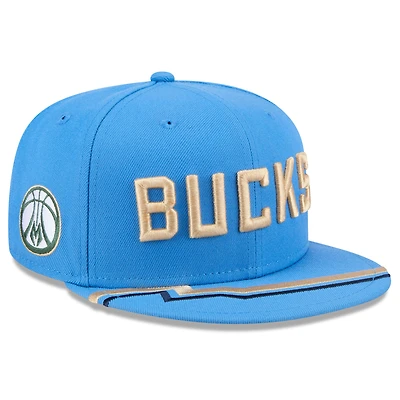 Men's New Era Blue Milwaukee Bucks 2024/25 City Edition 9FIFTY Snapback Hat