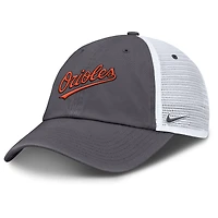 Men's Nike Gray Baltimore Orioles Wordmark Club Adjustable Trucker Hat