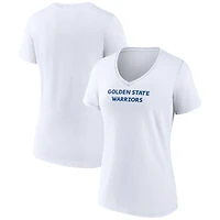 Women's  White Golden State Warriors Wordmark Home V-Neck T-Shirt