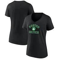 Women's  Black Boston Celtics Overtime V-Neck T-Shirt