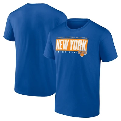 Men's  Blue New York Knicks Blocked Out T-Shirt