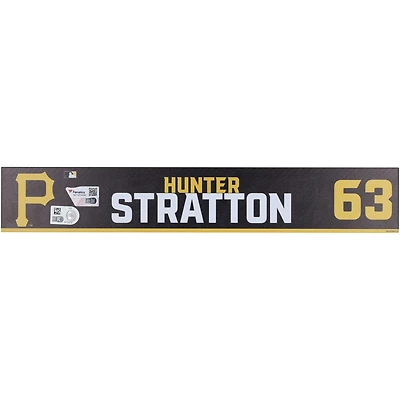 Hunter Stratton Pittsburgh Pirates Player-Issued #63 Black Nameplate from 2024 MLB Spring Training