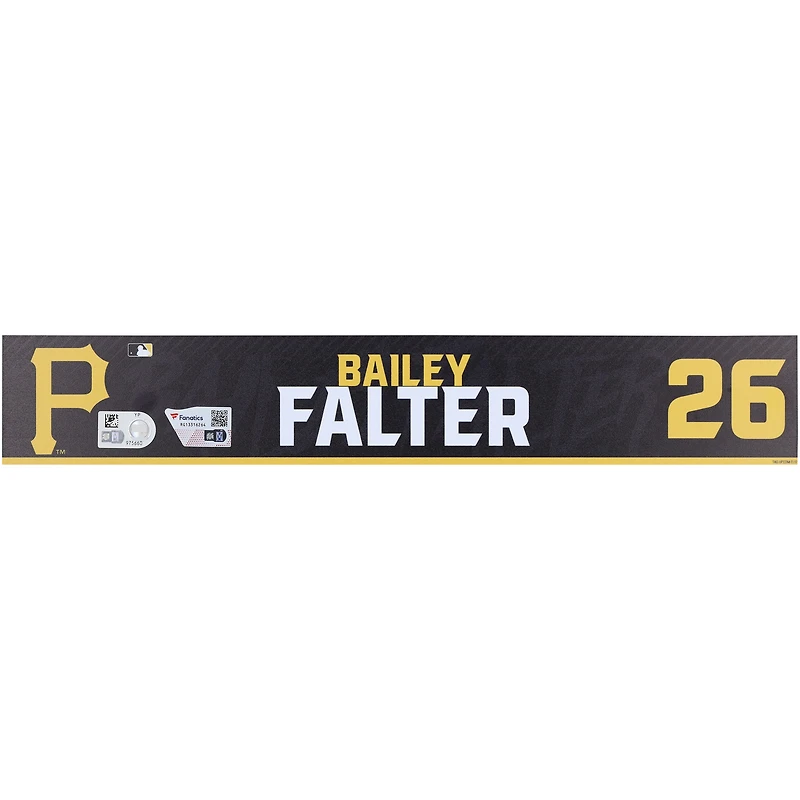 Bailey Falter Pittsburgh Pirates Player-Issued #26 Nameplate from MLB Spring Training