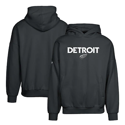 Men's Levelwear Black Detroit Red Wings Contact City Capsule Pullover Hoodie