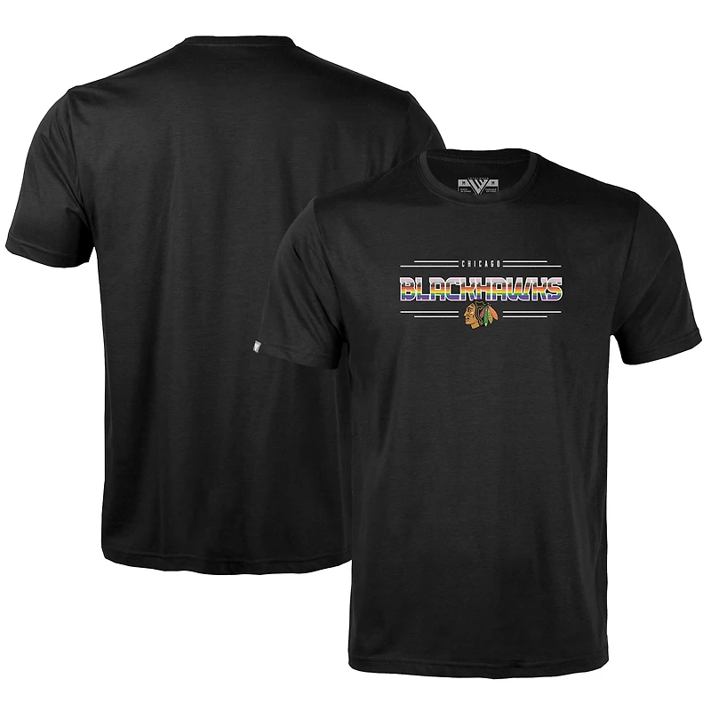 Men's Levelwear Black Chicago Blackhawks Richmond Pride T-Shirt