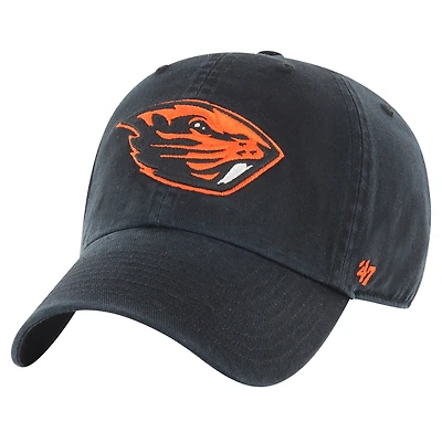 Unisex '47 Black Oregon State Beavers Mascot Clean Up Adjustable Hat