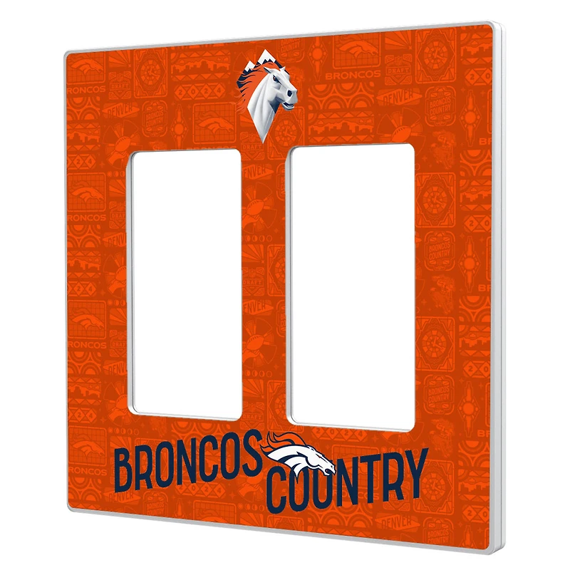 Denver Broncos 2024 Illustrated Limited Edition Double Rocker Light Switch Plate