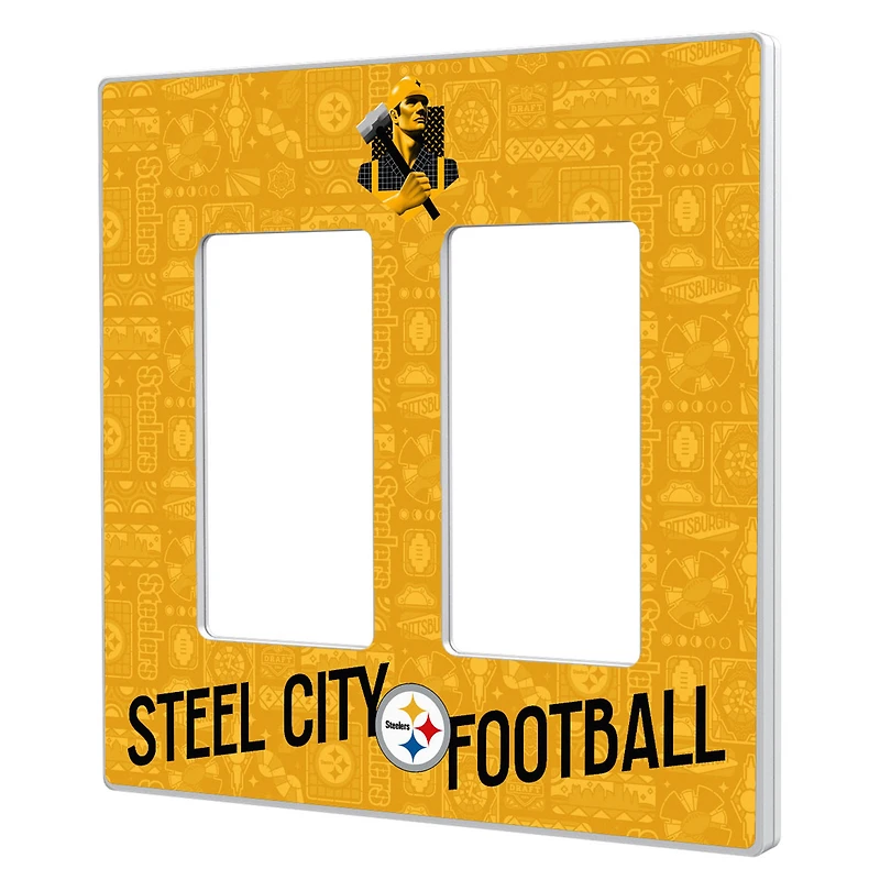 Pittsburgh Steelers 2024 Illustrated Limited Edition Double Rocker Light Switch Plate