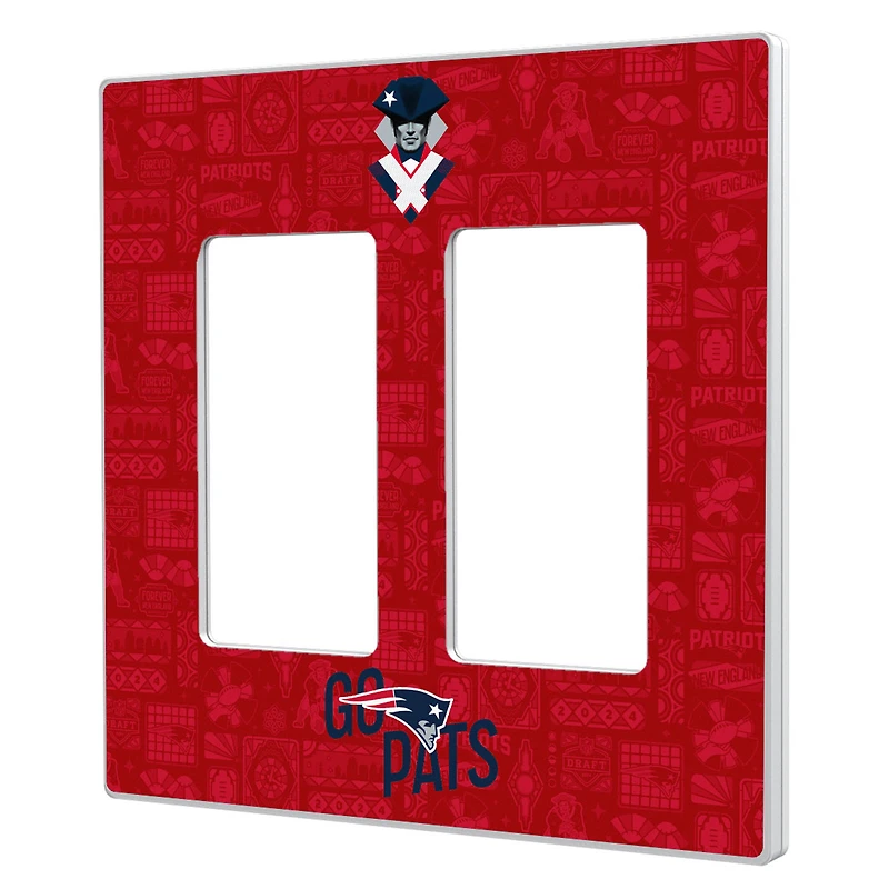 New England Patriots 2024 Illustrated Limited Edition Double Rocker Light Switch Plate