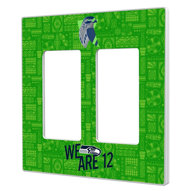 Seattle Seahawks 2024 Illustrated Limited Edition Double Rocker Light Switch Plate