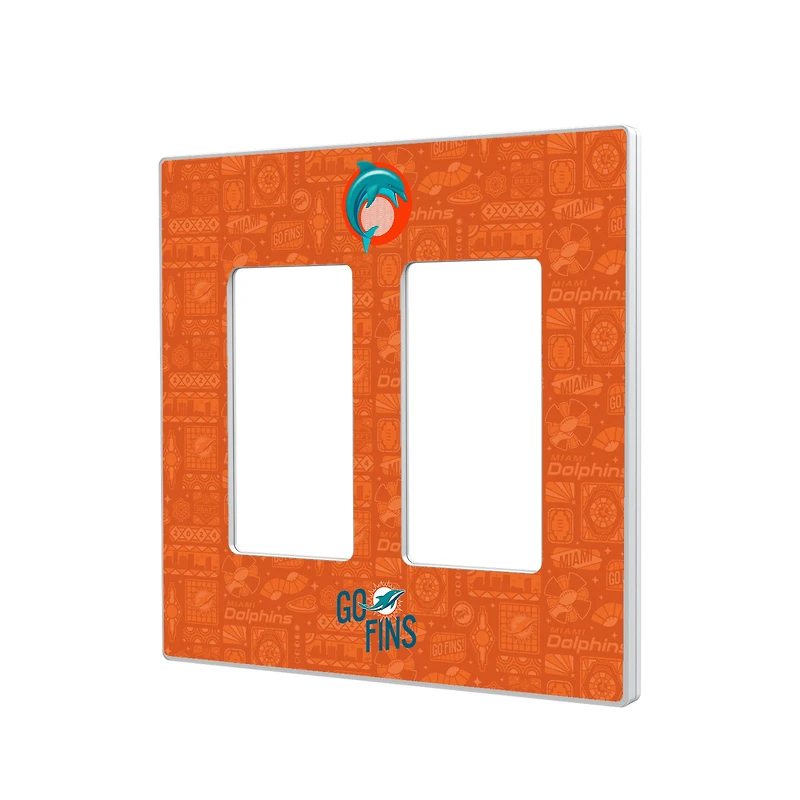 Miami Dolphins 2024 Illustrated Limited Edition Double Rocker Light Switch Plate
