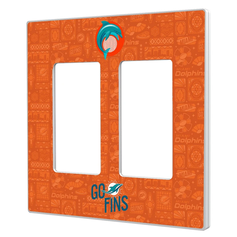 Miami Dolphins 2024 Illustrated Limited Edition Double Rocker Light Switch Plate