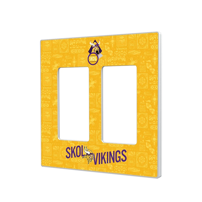 Minnesota Vikings 2024 Illustrated Limited Edition Double Rocker Light Switch Plate