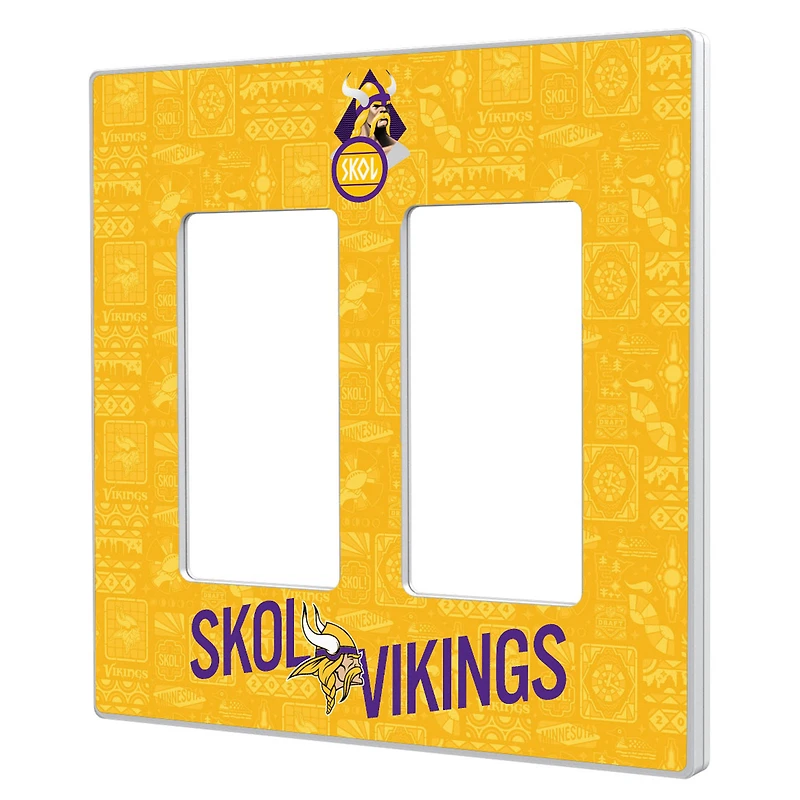 Minnesota Vikings 2024 Illustrated Limited Edition Double Rocker Light Switch Plate