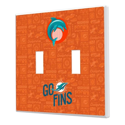 Miami Dolphins 2024 Illustrated Limited Edition Double Toggle Light Switch Plate