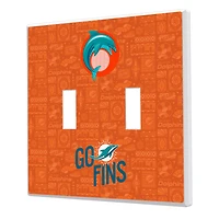Miami Dolphins 2024 Illustrated Limited Edition Double Toggle Light Switch Plate