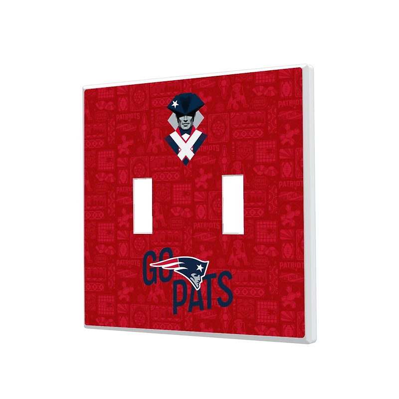 New England Patriots 2024 Illustrated Limited Edition Double Toggle Light Switch Plate