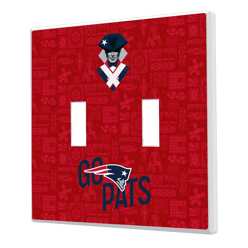 New England Patriots 2024 Illustrated Limited Edition Double Toggle Light Switch Plate
