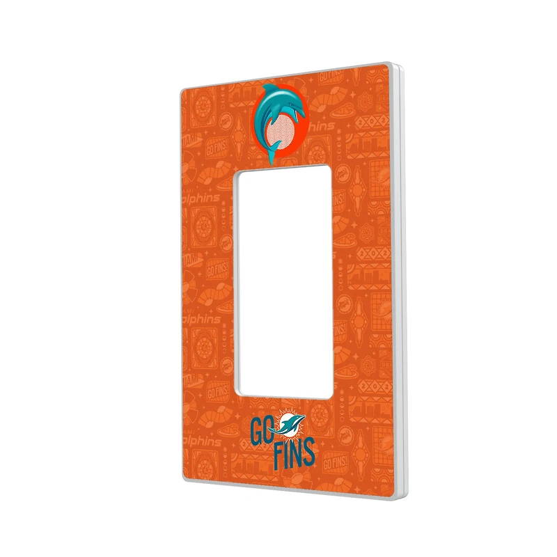 Miami Dolphins 2024 Illustrated Limited Edition Single Rocker Light Switch Plate