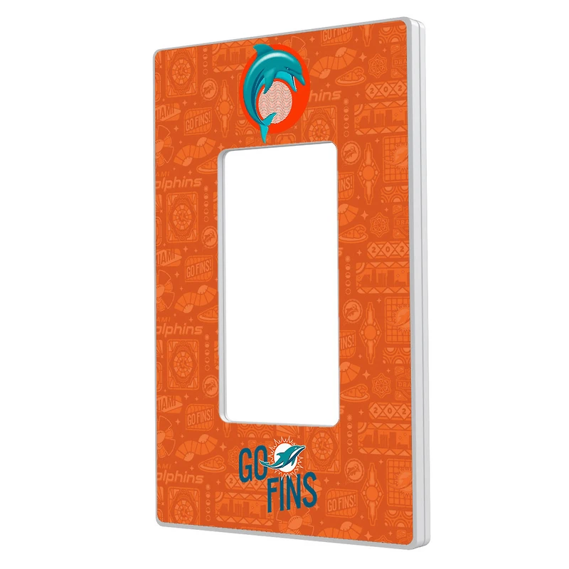 Miami Dolphins 2024 Illustrated Limited Edition Single Rocker Light Switch Plate