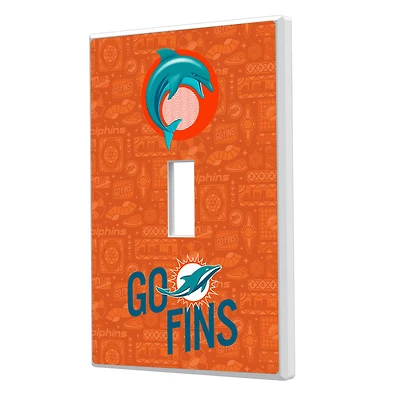 Miami Dolphins 2024 Illustrated Limited Edition Single Toggle Light Switch Plate